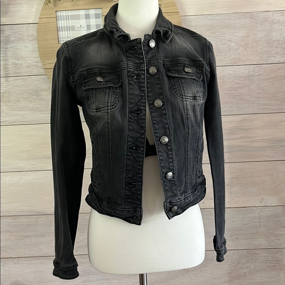 Rock & Republic Classic Black Denim Jacket XS